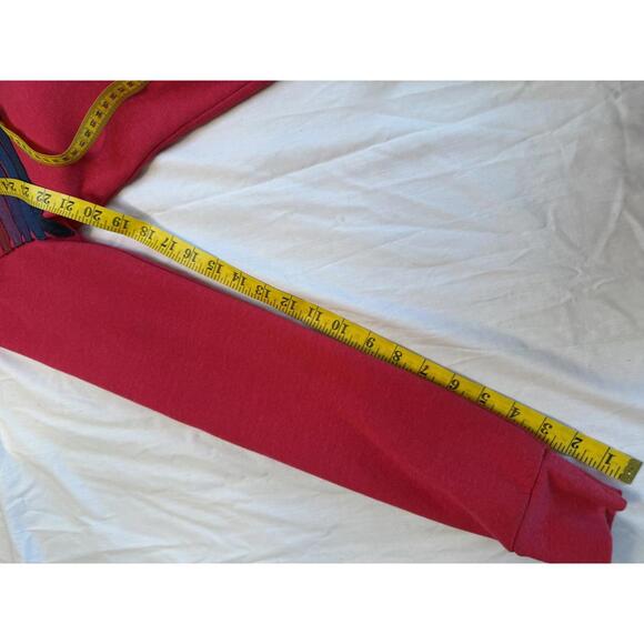 Aviator Nation Red Zip-Up Hot Pink Hoodie with Stripes FLAW - Picture 6 of 6